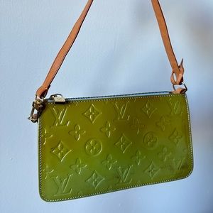 LV green ombré vinyl pochette style bag